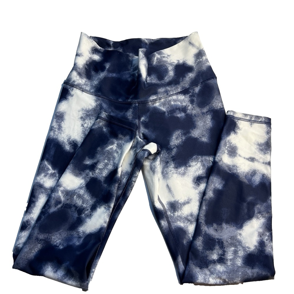 Old‎ Navy High Rise PowerSoft Leggings Women L Blue Gym Running Workout New - Picture 2 of 10